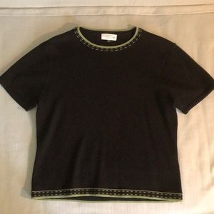 ASL Tahari 10P Short sleeve Black Sweater